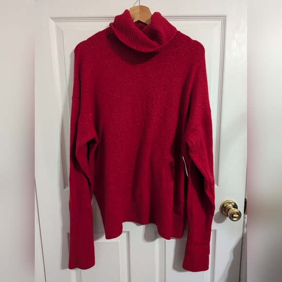 New Old Navy Womens Sweater Red Long Sleeve Pullover Turtleneck Size Large - Picture 1 of 5